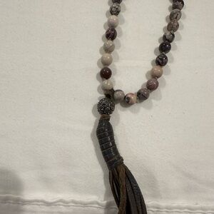 Gem necklace with tassel